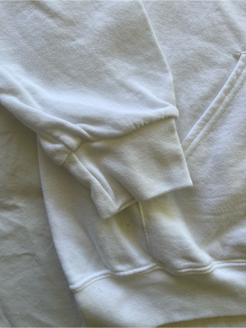 White Hoodie Sweater with Red Script Logo - Picture 4 of 10